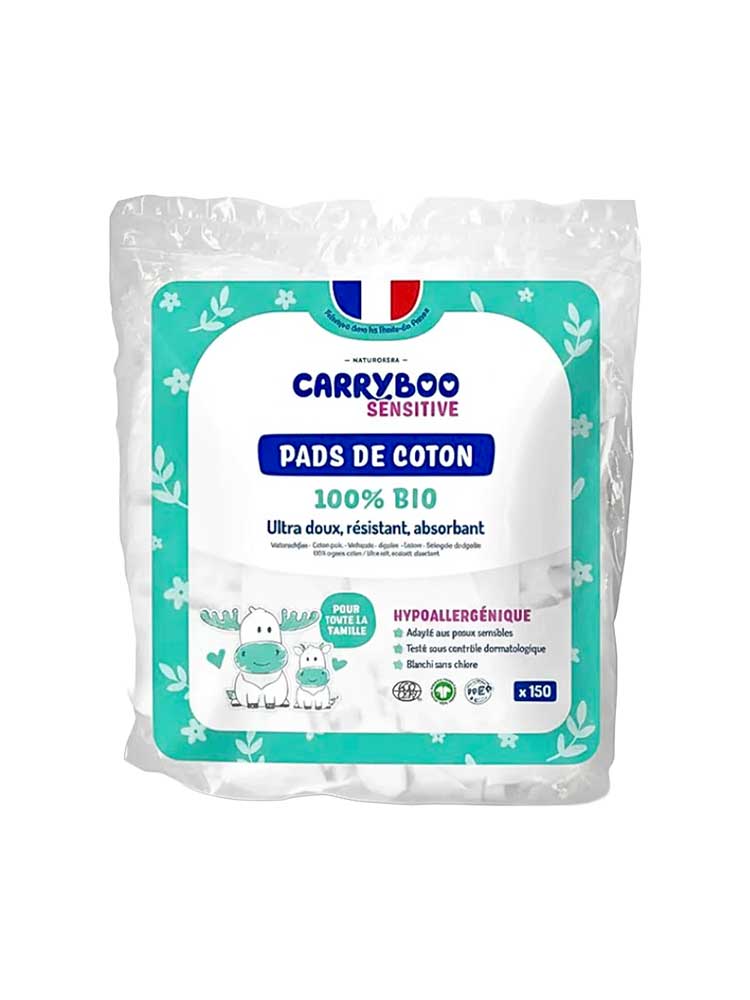 Carryboo Sensitive 150 Pads de Coton Bio